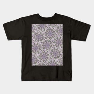 Lavender and Green Flowery Looking Pattern - WelshDesignsTP003 Kids T-Shirt